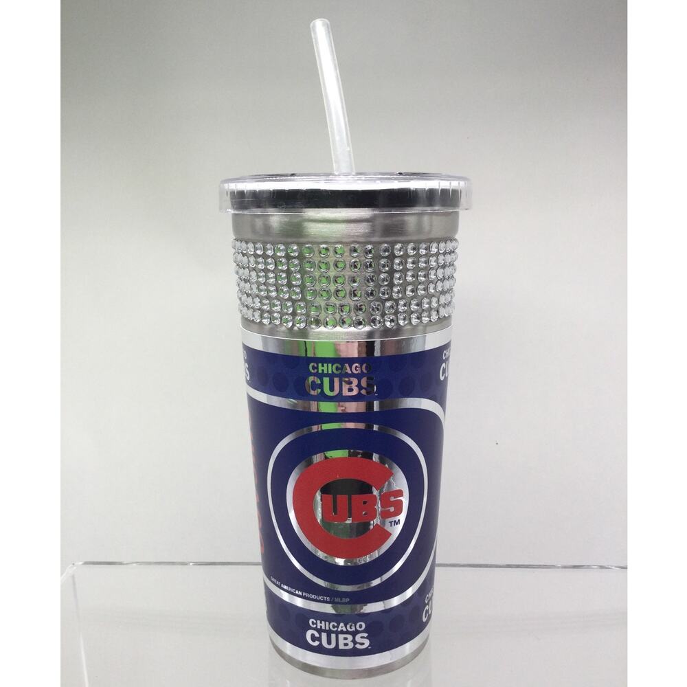 MLB Chicago Cubs Blinged Cup with lid and straw 14 oz